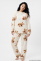 Ecru Teddy Bear Print Wellsoft Knit Pajama Top and Bottom Set 8101 - 3