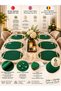 Set of 6 Round Placemats, 32 cm – Linen-Look, Liquid-Repellent, Stain-Resistant, Includes Placemat Board - 2