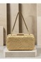Gold Lace Women's Evening Clutch Bag with Gold Accents and Thick Chain Strap for Weddings and Engagements - 7