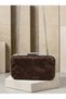 Brown Lace Women's Evening Clutch Bag with Silver Accents and a Thick Chain Strap for Weddings and Engagements - 8