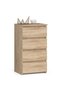 Comodă cu 4 sertare, placaj aglomerat laminat de 16 mm, 40 x 35 x 74 cm, stejar Sonoma