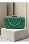 Green Lace Women's Evening Clutch Bag with Gold Accents, Strappy Chain Strap, and Handle—Perfect for Weddings and Engagements - 3