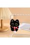 Kawai Big-Eyed Black Cat "The Legend of Luo Xiaohei" Plush Keychain Toy with Figure, 10 cm, Charm, Bag Accessory - 2