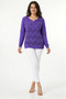 Women's Collar Button Detailed Stone Printed Long Sleeve Glittery Knitwear Blouse - 2