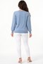 Women's Collar Button Detailed Stone Printed Long Sleeve Glittery Knitwear Blouse - 5