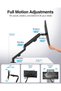 Monitor Arm VESA Mount Gas Spring Adjustable Computer Monitor Stand, Swivel Monitor Arm with 2-Grommet Mounting Base, Black - 2