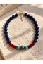 Navy Leopard-Print Hola Necklace with Medium Stone - 2