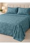 Bedsheet Set, Ash Blue Floral Pattern, 100% Cotton, 95 GSM