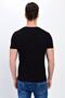 Men's Black Large Size Crew Neck Lycra Basic T-Shirt T338 - 5