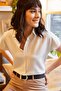 Women's Stone Batwing Viscose Shirt GML-19000612 - 3