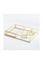 Promise Engagement Team 4 Pieces Glass Brass Gold Ring Box Groom Coffee Presentation Tray Organization - 2