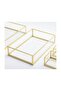 Promise Engagement Team 4 Pieces Glass Brass Gold Ring Box Groom Coffee Presentation Tray Organization - 5