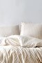 Sunday 100% Cotton King Size Washed Thread Paint Striped Duvet Cover Set Brown - 3