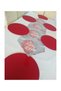 Placemat Red Coral Patterned Runner (6 Red Plates) - 3