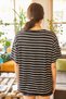 Women's Black Striped Casual T-shirt TSH-19000283 - 3