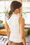 Women's Ecru Half Turtleneck Camisole Blouse BLZ-19000962 - 4
