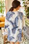 Women's Navy Blue Guipure Detailed Viscose Kimono CKT-19000080 - 5