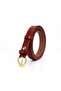 100% Genuine Leather Women's Belt 2 cm Curved Buckle Red - 2