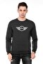 Mini Printed Smoked Anthracite Men's Knitted Sweatshirt Long Sleeve