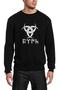 Göktürk Turkish Organization Specially Printed Black Men's Knitted Sweatshirt Long Sleeve