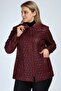 Women's Burgundy Quilted Coat - 3