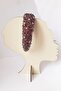 تاج سميك مطرز يدويًا بالكريستال المختلط أرجواني - 4