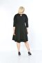 Women's Black Plus Size Flared Dress with Sleeves - 9