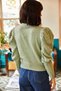Women's Water Green Small Pompom Sleeve Detailed Waist Top Knitwear Sweater KZK-19000253 - 5