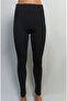 Women's Black Seamless High Waist Winter Thermal Tights with Wool Lining