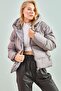 Women's Dark Gray Hooded Puffer Coat 10141018 - 2