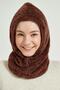 Unisex Brown Fur Neck Collar Snow Hat - 4