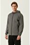 Slim Fit Gray Hooded Sweatshirt - 3