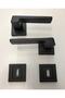 Lux Anka (ROOM TYPE) Matte Black Square Rosette Door Handle Door Lock Set of 2 Aluminum / Steel - 6