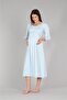 5304 Blue Maternity Nightgown with Snap Fasteners - 3