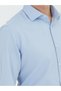 Blue Plain Regular Fit Long Woven Classic Cotton Blend Shirt - 4