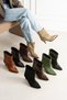 Women's elegant suede heeled shoes without a zipper, Oversized crocodile print - 7
