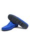 Sax Blue Leather Sax Blue Color Laceless Genuine Leather Men's Shoes - 3