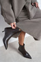 Shaw Brown Matte Zipper Detail Pointed Toe Women's Heeled Boots - 8