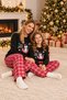 New Year's-Themed Family Pajama Set in Knit Fabric for Mother and Daughter