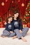 New Year's-Themed Family Pajama Set, Knit Fabric, Mother-Daughter