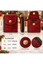 Retro Genuine Leather Handmade Unisex Wallet – Burgundy & Green, Classic Design - 2