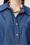 Women's Pocketed Oversized Denim Shirt - 6