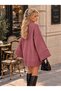 OVERSIZED, Soft-Textured CYCLIST-COLLAR BASIC KNIT WOMEN'S TUNIC< - 5