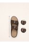 Men's Sandals with Two Straps - Brown - 7