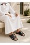 Men's Cross Strap Adjustable Sandals - Black - 8