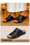 Men's Cross Strap Adjustable Sandals - Black