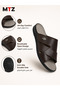 Men's Cross Strap Adjustable Sandals - Dark Brown - 3
