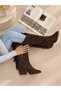 Arizona Brown Suede Tasseled 5 cm Heel Dallas Boots Botti̇e - 2