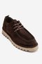 Men's thick-soled lace-up loafer shoes, genuine suede leather, alden suede brown. - 2