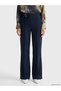 LCW STUDIO Navy Fleece-Lined Solid Straight & Slim Flared Women's Pants, Featuring the ALITA CITY Touch - 2